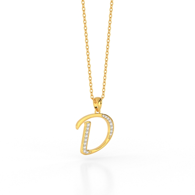 Dazzling D Alphabet Diamond Pendant