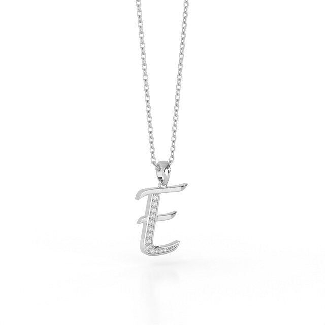 Edgy E Letter Diamond Pendant