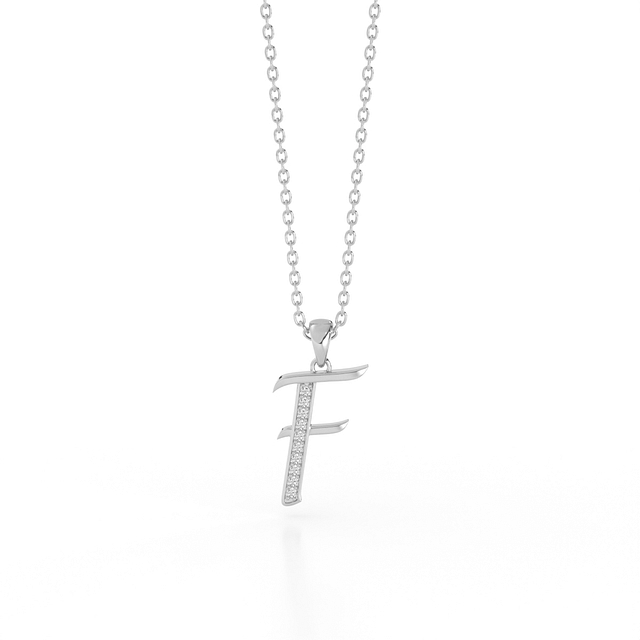 Fashion F Initial Diamond Pendant