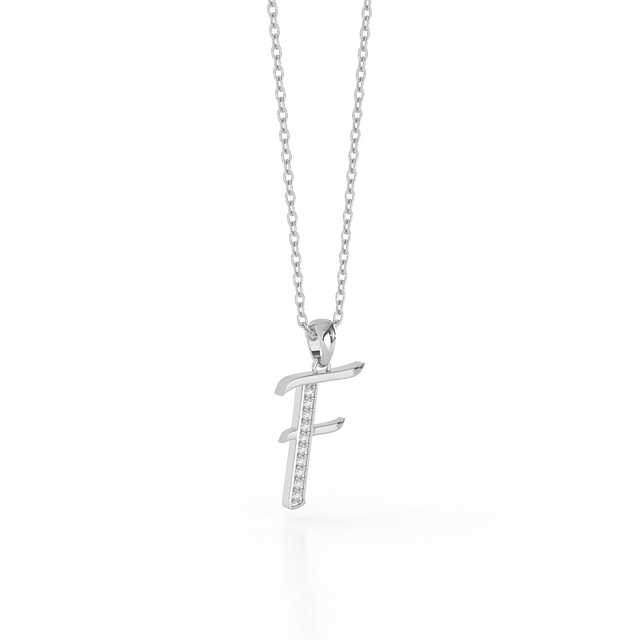 Fashion F Initial Diamond Pendant