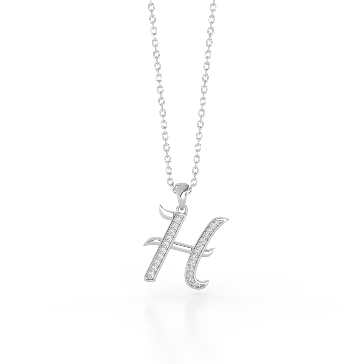 Personalized H Letter Diamond Pendant