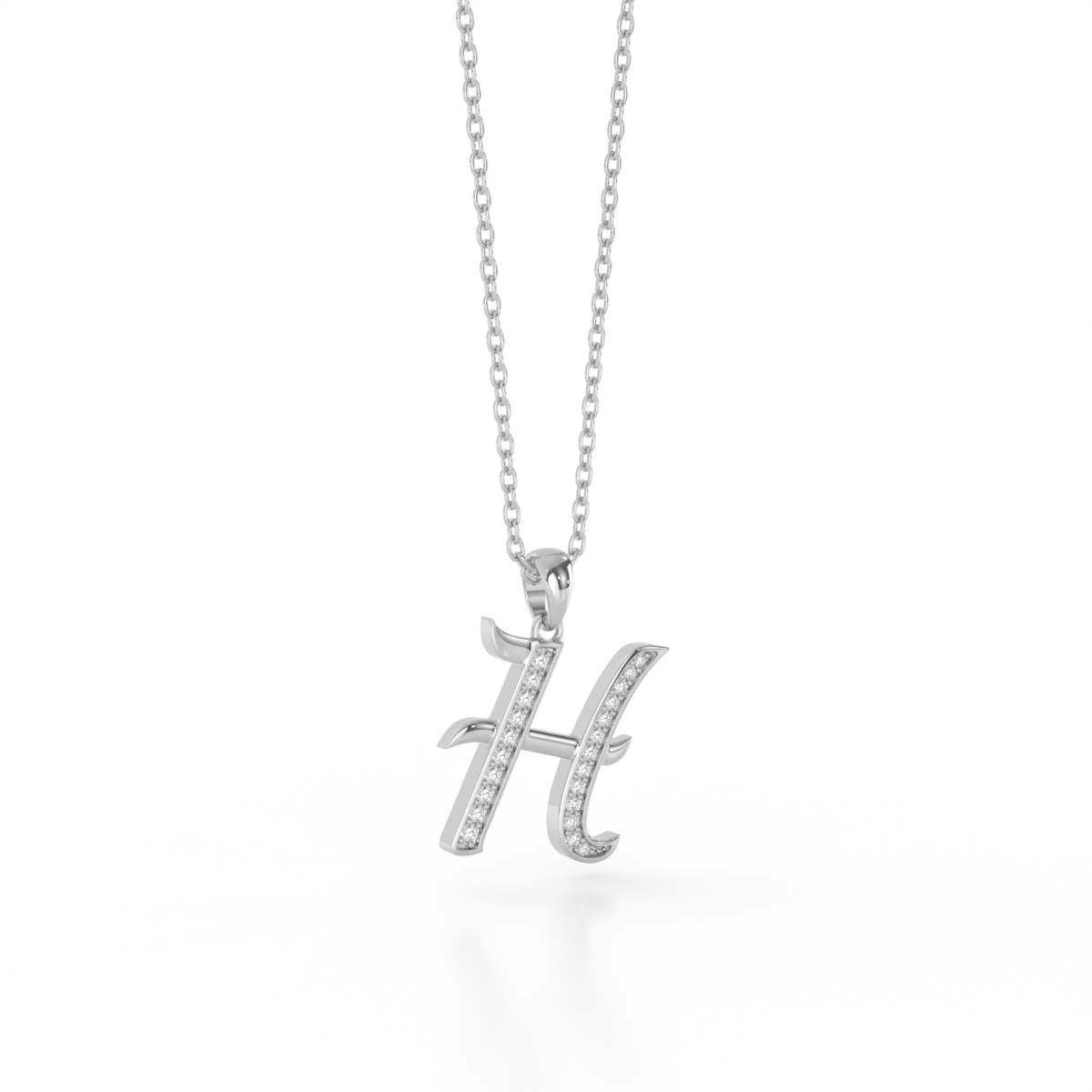 Personalized H Letter Diamond Pendant