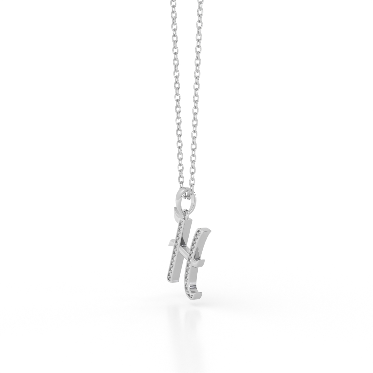 Personalized H Letter Diamond Pendant