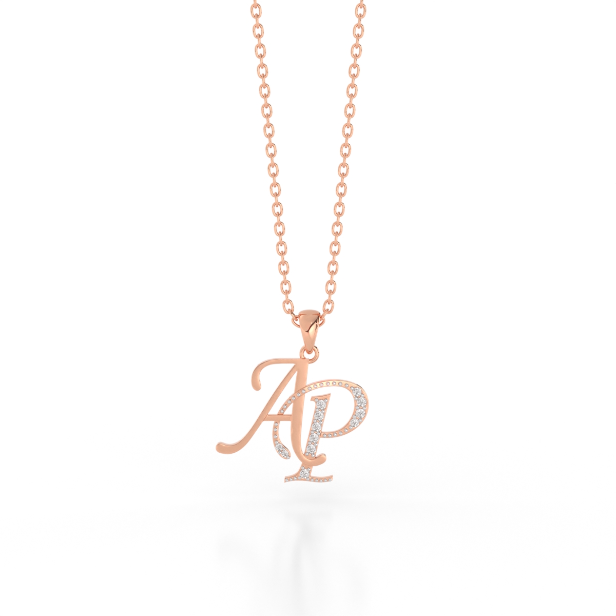 Couple AP Alphabet Diamond Pendant