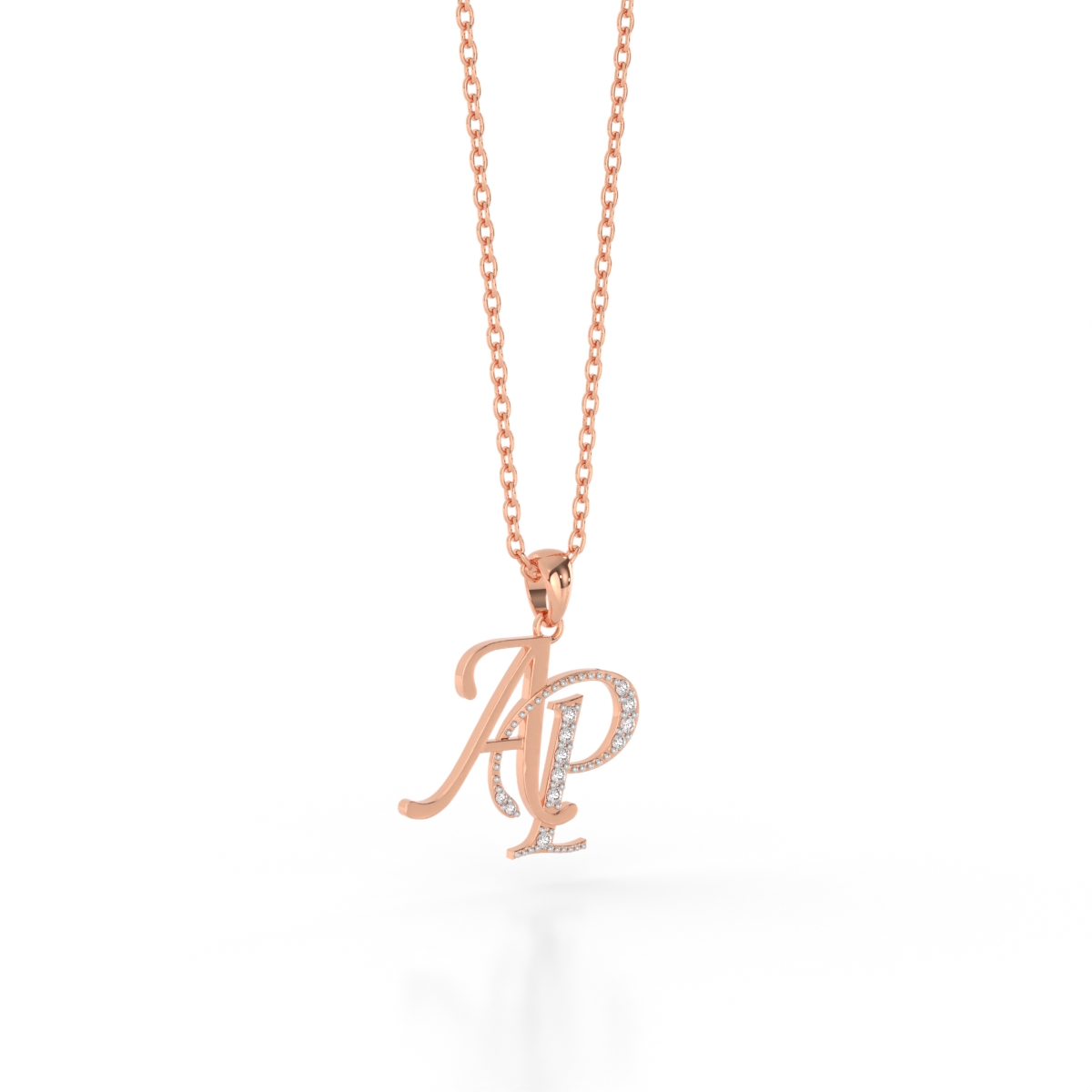 Couple AP Alphabet Diamond Pendant