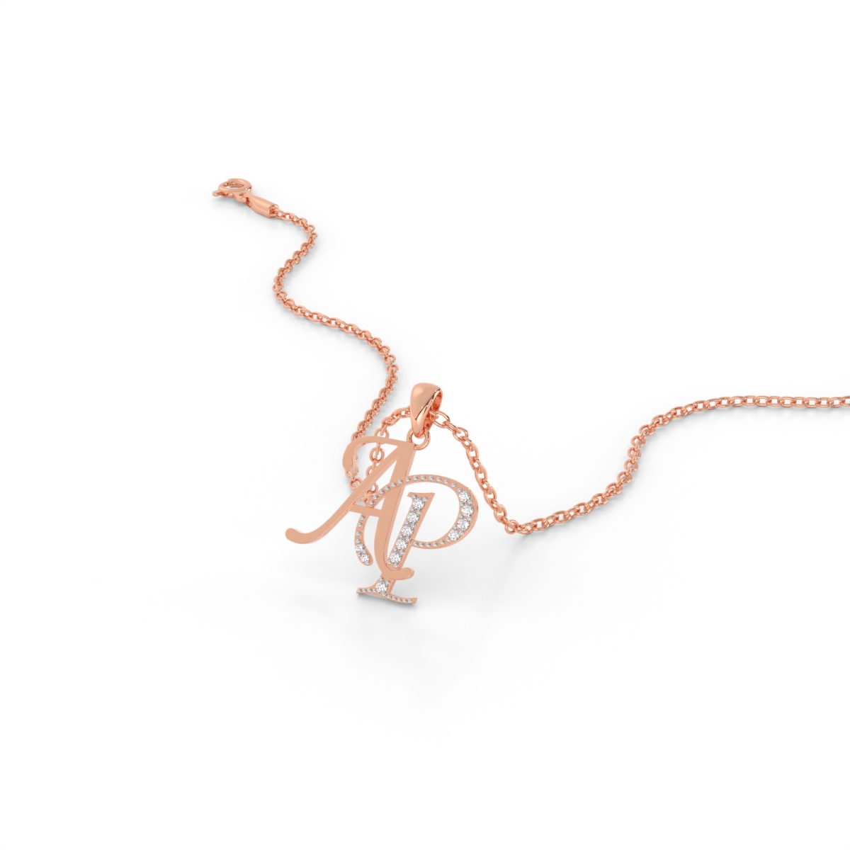 Couple AP Alphabet Diamond Pendant