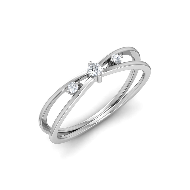 Cross Triplet Diamond Ring For Women