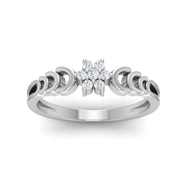 Miracle Curves Cluster Diamond Ring