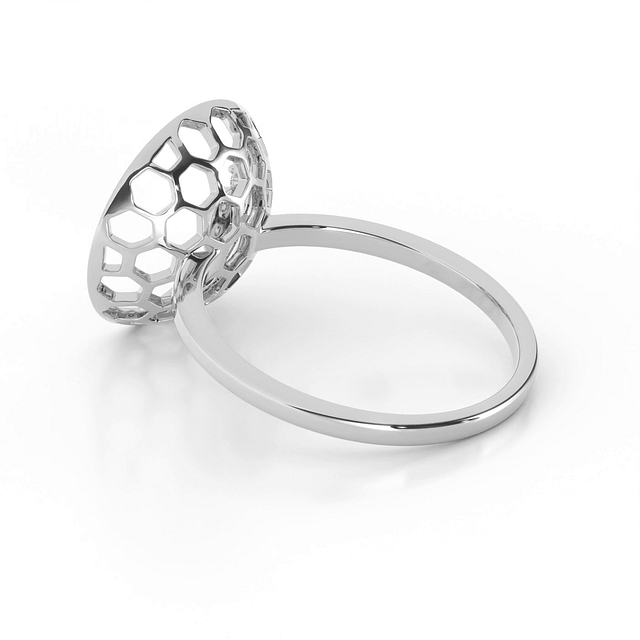 Round Hexagon Heart Diamond Ring For Women