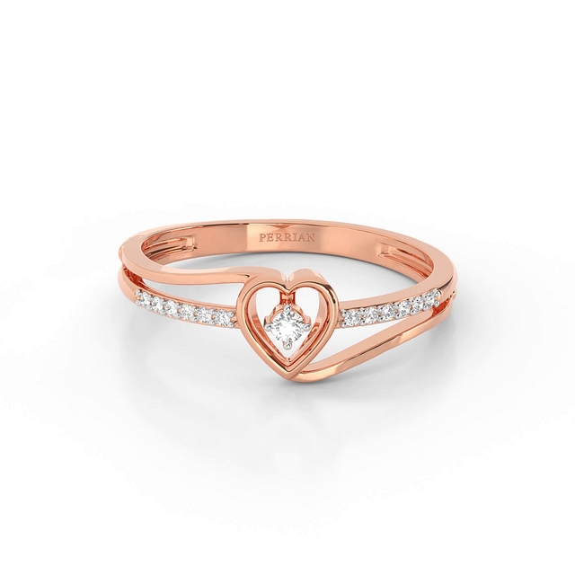 Solitaire Heart Diamond Ring