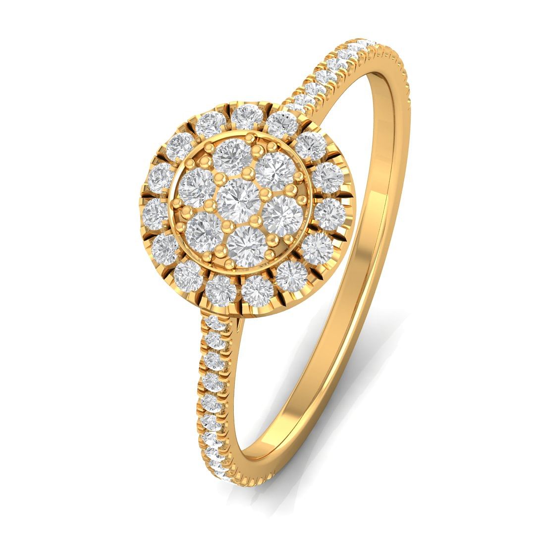Order 0.5 Carat Round cut Yellow Gold Diamond Engagement Ring Velma |  GLAMIRA.com