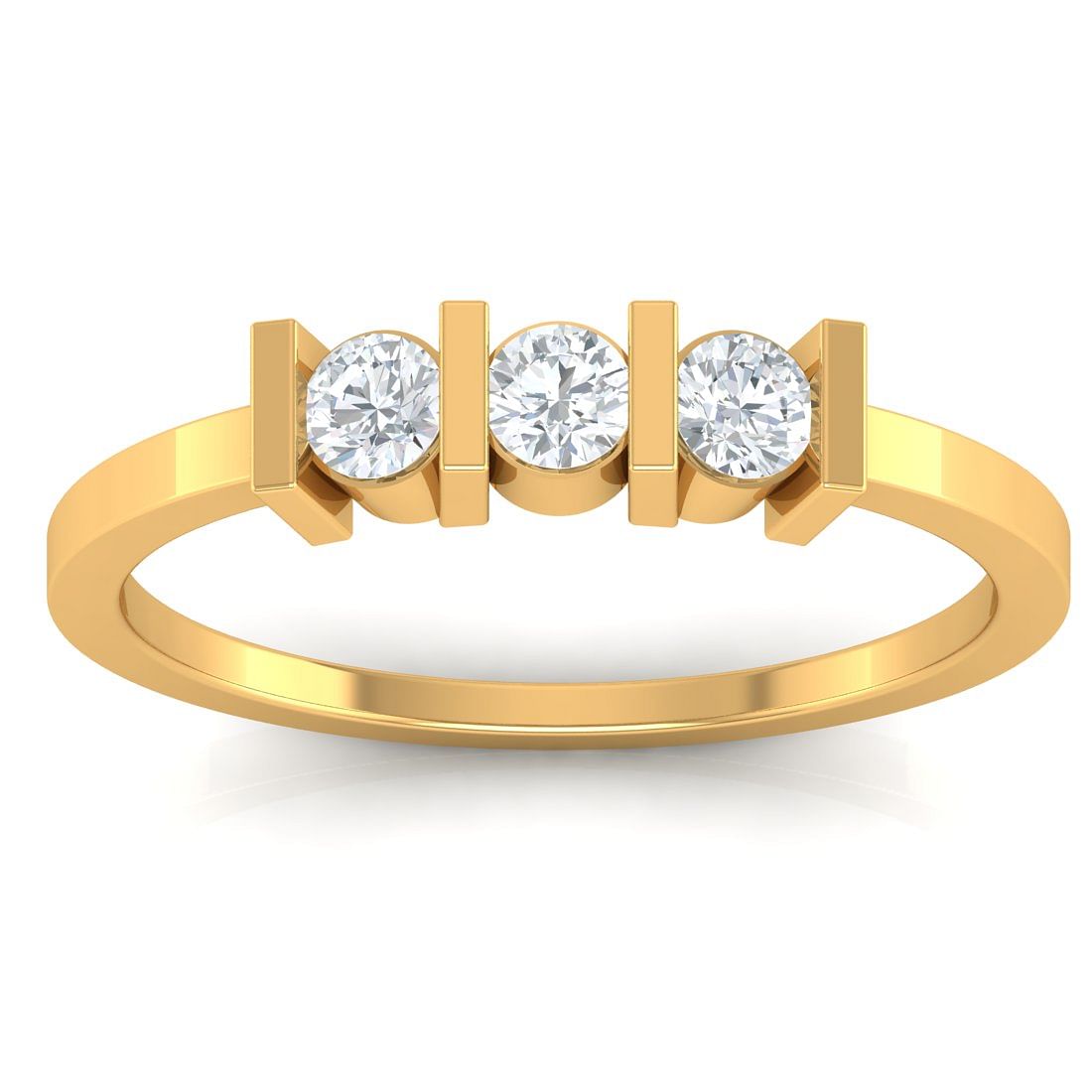 3-Stone Diamond Engagement Ring 1 ct tw Oval & Round 14K Yellow Gold | Kay
