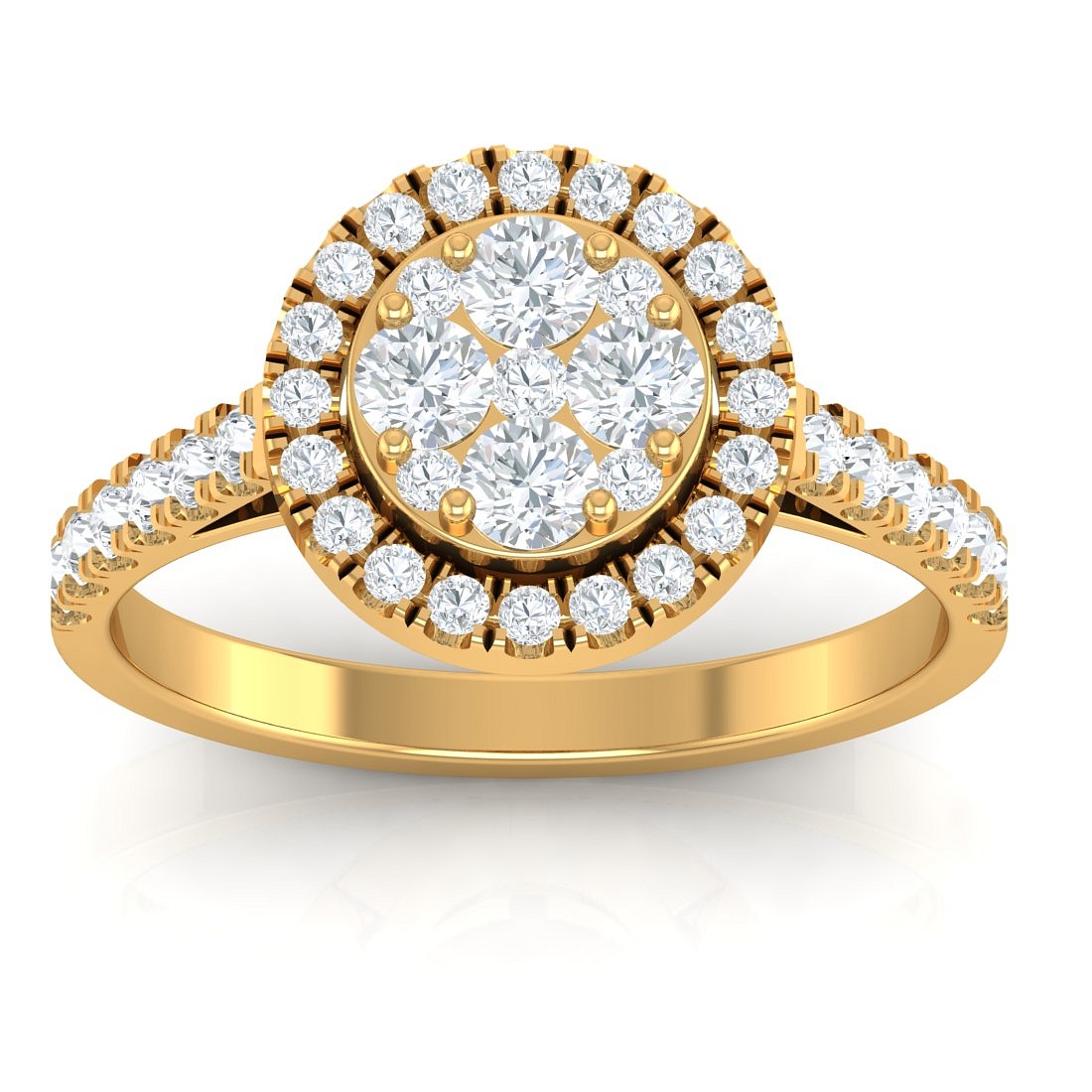 Trendy Diamond Ring Designs for the Modern Woman ||  Coraline Round Halo rings for women ||