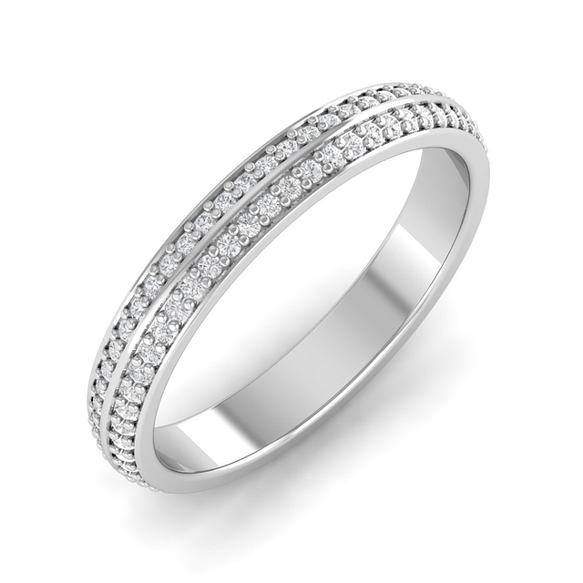 Duo Diamond Layer Wedding Ring
