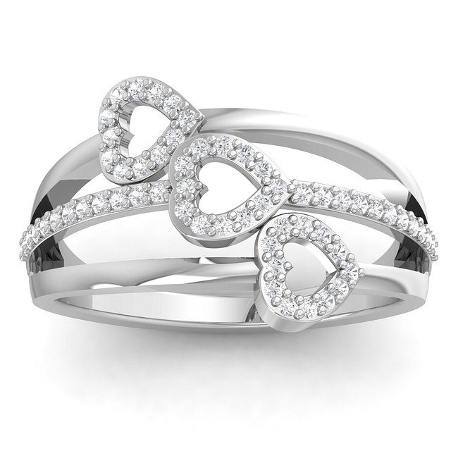 Trio Heart Couple Diamond Ring