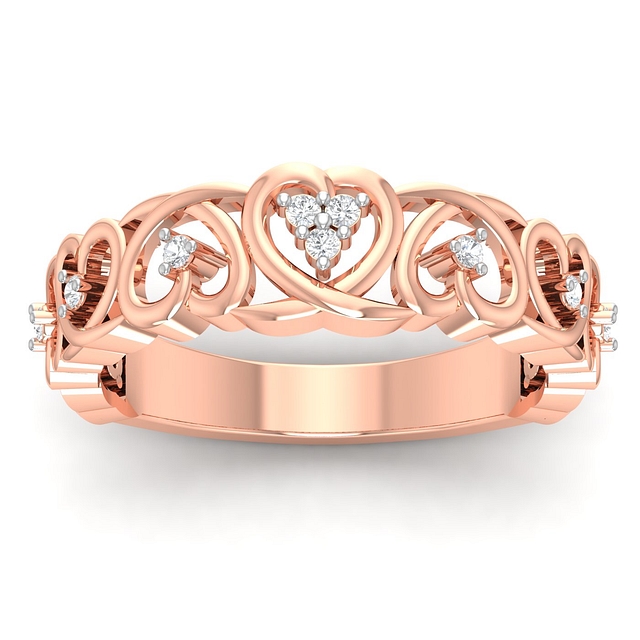 Cluster Heart Couple Ring