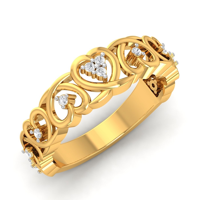Cluster Heart Couple Ring