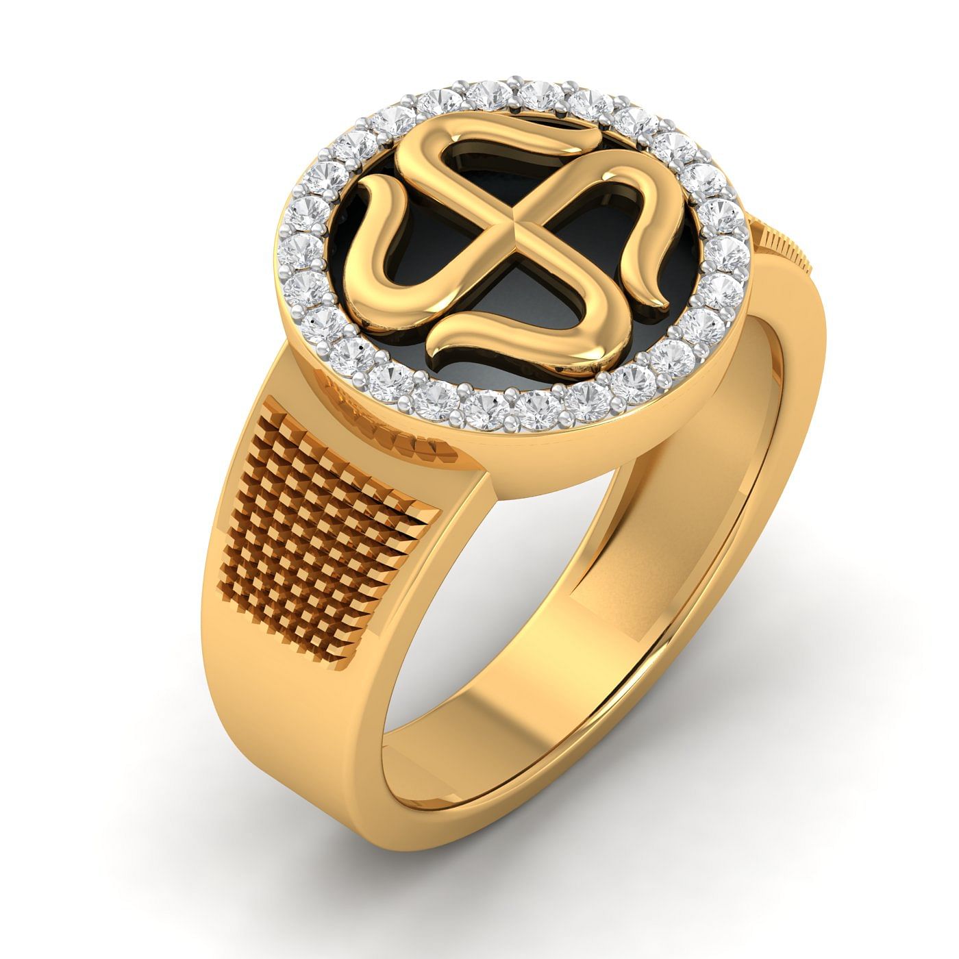 Buy quality 916 gold casting swastik design Gents ring in Ahmedabad
