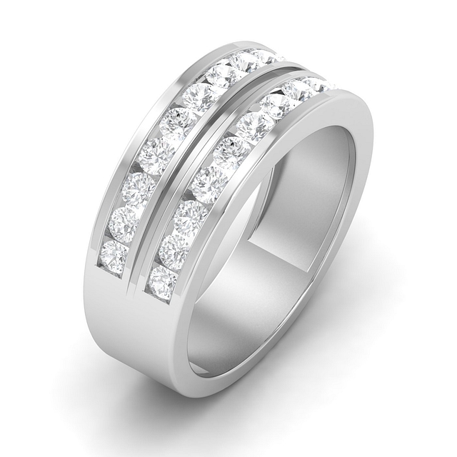 Two Layers Mens Diamond Ring
