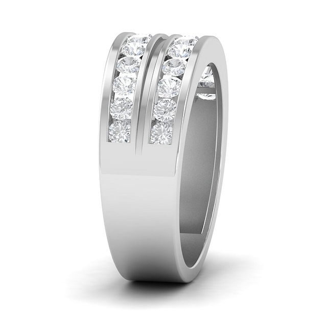 Two Layers Mens Diamond Ring
