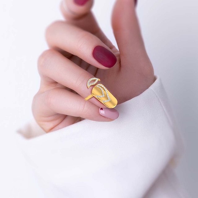 Women Finger Diamond Nail Ring