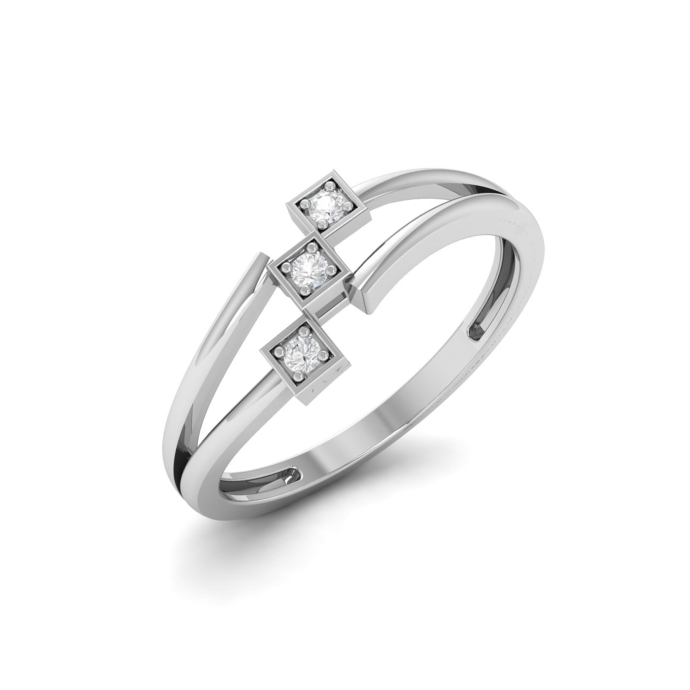 0.10 Cts 3 Diamond 18K Mens Rings| Surat Diamond Jewelry
