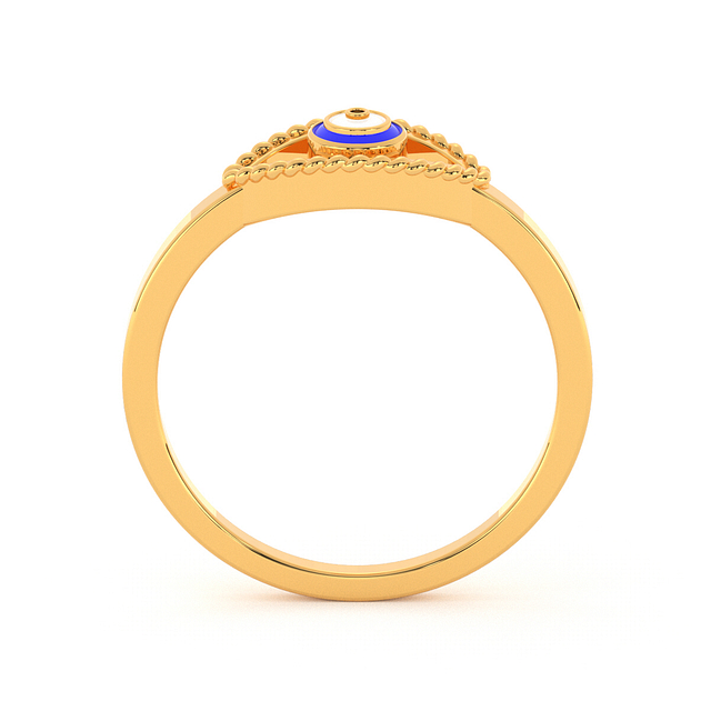Subtle Gold Evil Eye Design Ring