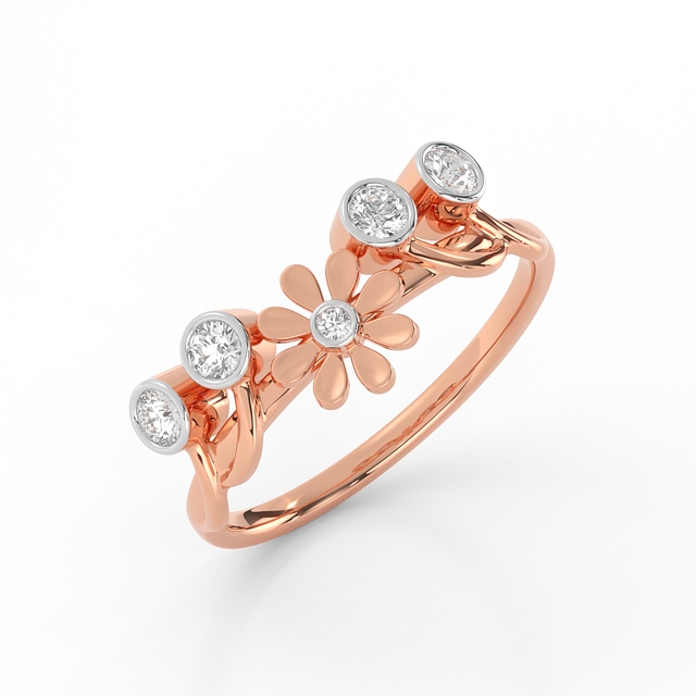 Dainty Floral Trendy Diamond Ring