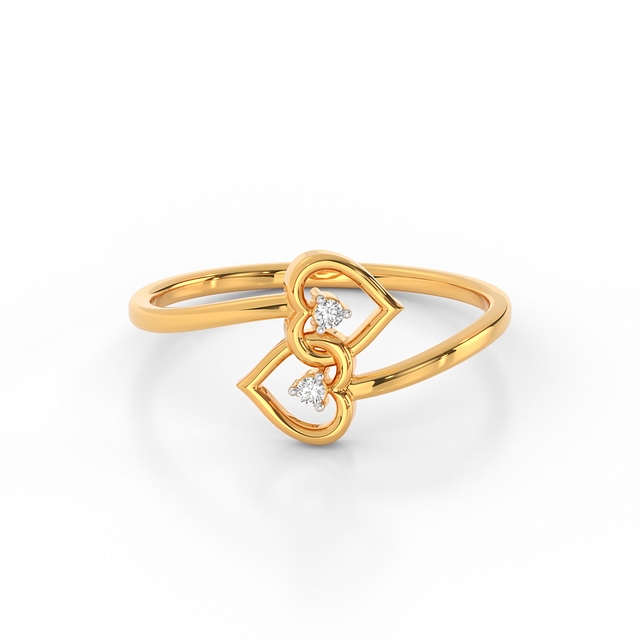 True Love Duo Heart Diamond Ring